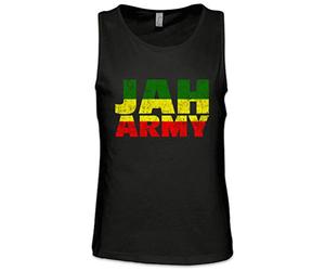 Urban Backwoods Jah Army Men Uomo Canotta Tank Top Vest Negro Talla 5XL