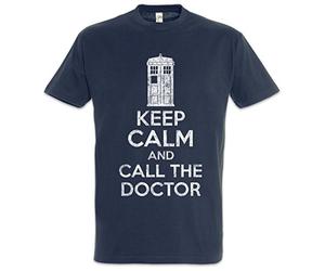 Urban Backwoods Keep Calm and Call The Doctor Camiseta De Hombre T-Shirt Azul Talla XL