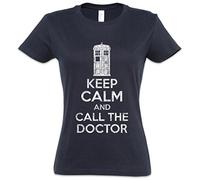 Urban Backwoods Keep Calm and Call The Doctor Camiseta de Mujer Women T-Shirt Azul Talla M