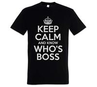 Urban Backwoods Keep Calm and Know Who's Boss Camiseta De Hombre T-Shirt Negro Talla 4XL