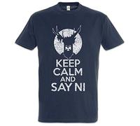 Urban Backwoods Keep Calm and Say Ni Camiseta De Hombre T-Shirt Azul Talla 4XL