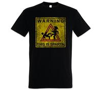 Urban Backwoods Warning This Is Sparta Sign Camiseta De Hombre T-Shirt Negro Talla XL