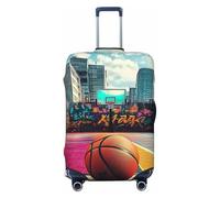 Urban Basketball Graffiti - Funda elástica para equipaje de viaje, protector de maleta, funda de equipaje con impresión antiarañazos, Black, XL