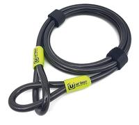 Urban Cable de Seguridad Acero Flexible Universal para Bici o Patinete Ø 10mm Antirrobo Doble Lazo para Fijar Ruedas Sillín Bicicleta Multifunción