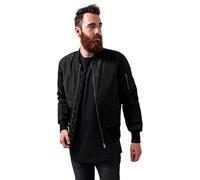 Urban Classics Cazadora de Hombre Chaqueta Bomber de Estilo Urbano, con Cuello, Cintura y Puños Negros a Contraste, Cierre con Cremallera, blk/blk, 5XL