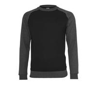 Urban Classics Sudadera Raglan 2 tonos cuello redondo hombre Negro/Gris Marengo 5XL