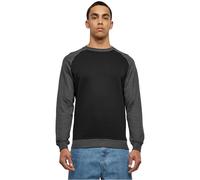 Urban Classics Sudadera Hombre Raglan Cuello Redondo 2 Tonos Negro/Gris Marengo L