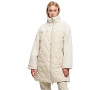 Urban Classics Abrigo Acolchado Sherpa de Gran tamaño para Mujer, Cangrejo Blando/Arena Blanca, L