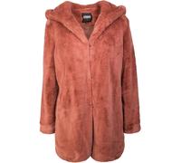 Urban Classics Abrigo de entretiempo ' Ladies Hooded Teddy Coat ' rosé / rosa oscuro 4XL EUR