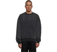Urban Classics Acid Washed Crew Sudadera, Black, M para Hombre