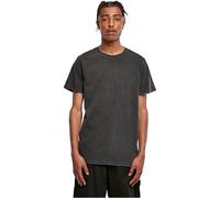 Urban Classics Acid Washed Round Neck tee - Camiseta para Hombre con Lavado con ácido, Corte Regular, algodón, Negro, 4XL