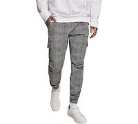 Urban Classics AOP Glencheck Cargo Jog Pants, Pantalones, Hombre, Gris (Grey), S