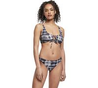 Urban Classics Bañador Bikini Tie Dye Con Cordones Negro/Blanco 2 Piezas
