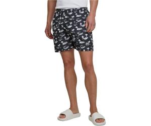 Urban Classics Bañador con patrón Palm para Hombre, Negro/Oliva Basics, Streetwear, Blanco/Negro, 3XL
