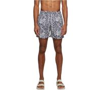 URBAN CLASSICS Bañador Hombre Bermudas Cortos, Shorts de Baño para Natación, Secado Rápido para Vacaciones, Color: signs aop, Talla: XXL