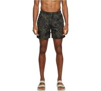 URBAN CLASSICS Bañador Hombre Bermudas Cortos, Shorts de Baño para Natación, Secado Rápido para Vacaciones, Color: palm/verde oliva, Talla: L