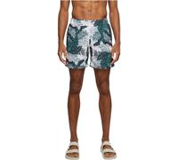 URBAN CLASSICS Bañador Hombre Bermudas Cortos, Shorts de Baño para Natación, Secado Rápido para Vacaciones, Color: palm leaves, Talla: M