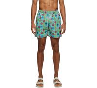 URBAN CLASSICS Bañador Hombre Bermudas Cortos, Shorts de Baño para Natación, Secado Rápido para Vacaciones, Color: calavera aop, Talla: M