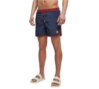 Urban Classics Bañador Retro para Hombre, Color Azul Marino, Ropa de Calle, Borgoña/Midnight Navy, S