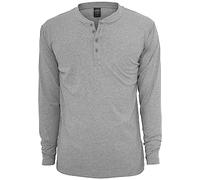 Urban Classics Basic Henley L/S Tee, Sudadera Hombre, Gris (Grey), M
