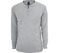 Urban Classics Basic Henley L/S Tee, Sudadera Hombre, Gris (Grey), XS