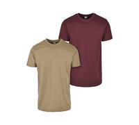 Urban Classics Basic Tee 2-Pack Camiseta para Hombre, Multicolor (Khaki/Redwine), XL