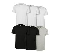Urban Classics Basic Tee 6-pack, Camiseta para Hombre, Multicolor (Wht/Wht/Wht/Blk/Blk/Gry), S