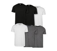 Urban Classics Basic Tee 6-pack, Camiseta para Hombre, Negro/Negro/Blanco/Blanco/Carbón/Carbón, L