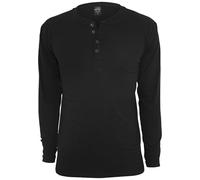 Urban Classics Basic Henley L/S Tee, Sudadera Hombre, Negro (Black), M