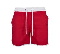 Urban Classics Bañador Retro para hombre, Ajustado, Secado rápido, Rojo/blanco, Talla M