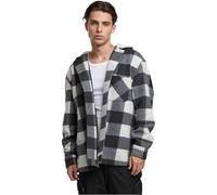 Urban Classics Big Check Jacket With Hood Hombre Chaqueta entre-tiempo negro-blanco roto M