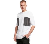 Urban Classics Big Double Pocket tee Camiseta, White/Asphalt, L para Hombre