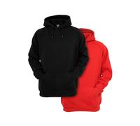 Urban Classics Blank Hoody 2-Pack Sudadera con Capucha, Black+Red, S para Hombre