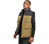 Urban Classics Chaleco acolchado para hombre Block Puffer Vest Negro/Verde (Verde Oliva) L