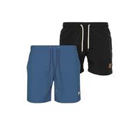 Urban Classics Block Swim-Pantalones Cortos (2 Unidades) Bañadores Ajustados para Hombre, Azul Vintage+Negro, XXXL