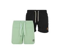 Urban Classics Block Swim Shorts 2-Pack Bañadores Ajustados para Hombre, Verde Vintage y Negro, 4XL