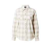 Urban Classics Camiseta de Franela para Mujer Turnup Checked Camisa, Arena Blanca/Gris Claro, M