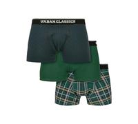 Urban Classics Boxer - Pantalones Cortos (3 unidades), Bóxer Hombre, Multicolor (Dgrn Plaidaop+btlgrn/Dblu+dgrn), S