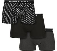 Urban Classics Boxershort Boxer Shorts 3-Pack Branding Aop/Negro/Carbón S