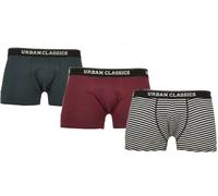 Urban Classics Boxershort Boxer Shorts 3-Pack Btlgrn/Dblu+Brgd/Dblu+White/Black 3XL