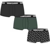 Urban Classics Boxershort Boxer Shorts 3-Pack Darkgreen/Black/Branded Aop XL