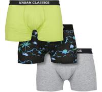Urban Classics Boxershort Boxer Shorts 3-Pack Island Aop/Lime/Grey S