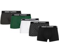 Urban Classics Boxershort Boxer Shorts 5-Pack White+Dgrn+Char.+Logo Aop+Negro L