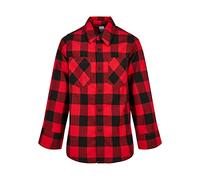 Urban Classics Boys Checked Flanell Shirt Camisa, Negro/Rojo, 158 cm-164 cm para Niños