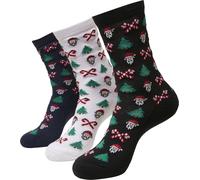 Urban Classics Grumpy Santa Christmas Socks 3-Pack Negro/Azul/Negroite EUR 40
