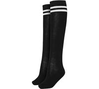 URBAN CLASSICS Calcetines hasta la Rodilla para Mujer, Medias Estilo Old School College con Rayas, Color Negro/Blanco, Talla 36-39