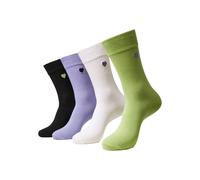 Urban Classics Calcetines Corazón 4-Pack Negro/Lila/Lima/Negroite EUR 36
