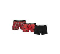 Urban Classics Boxer - Pantalones Cortos (3 unidades), Bóxer Hombre, Multicolor (Red Plaid Aop + Moose Aop + blk), S