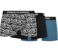 Urban Classics Calzoncillos bóxer orgánicos 3-Pack Detail Aop/Negro/Jaspe S