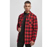 Urban Classics Camisa acolchada de franela a cuadros Negro/Rojo M